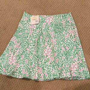 Fabletics Green and Pink A-Line Skort